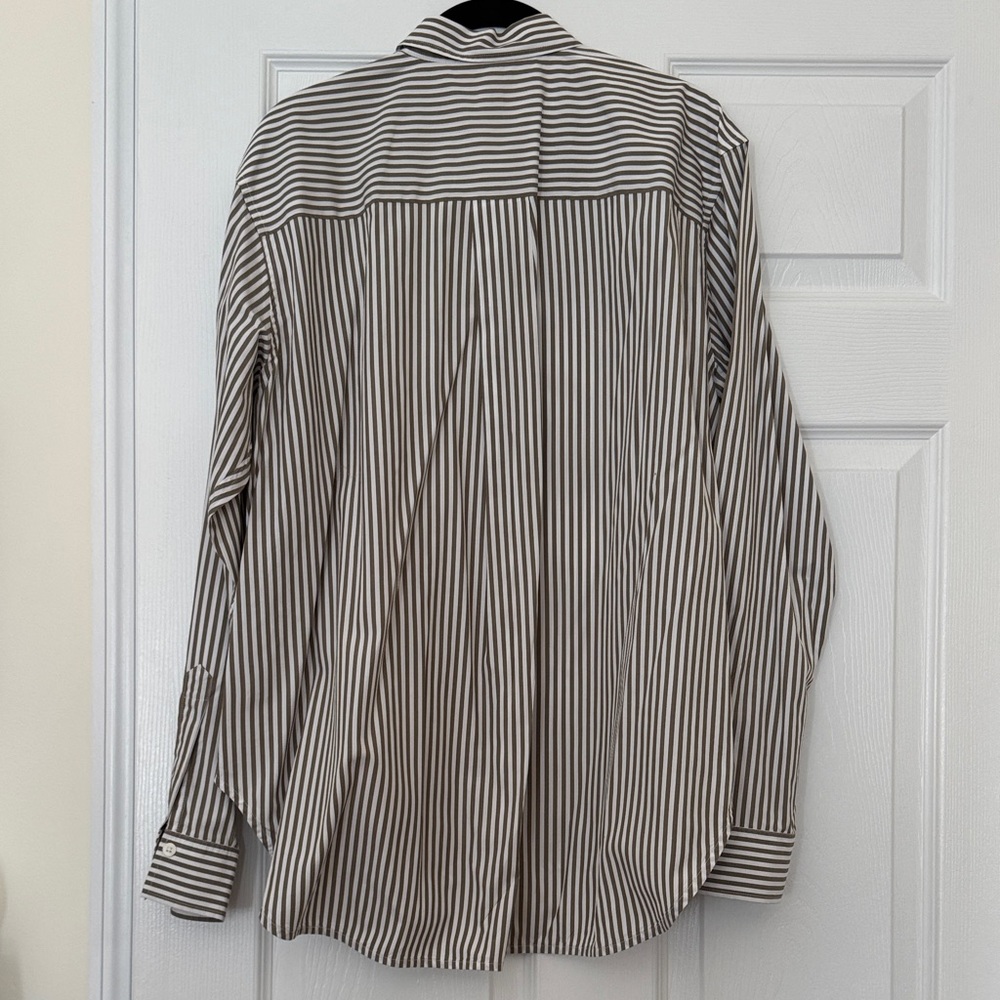 Toteme Women’s Brown and White Striped Cotton Poplin Shirt Euro Size 40 - Picture 9 of 13